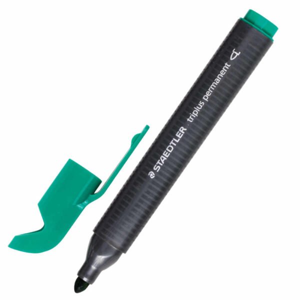 Marcador permanente triangular verde Staedtler
